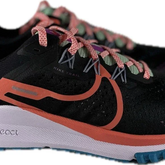 Nike Men's React Pegasus Trail 4 Black Magic Ember Vivid Purple Sneakers Size 10